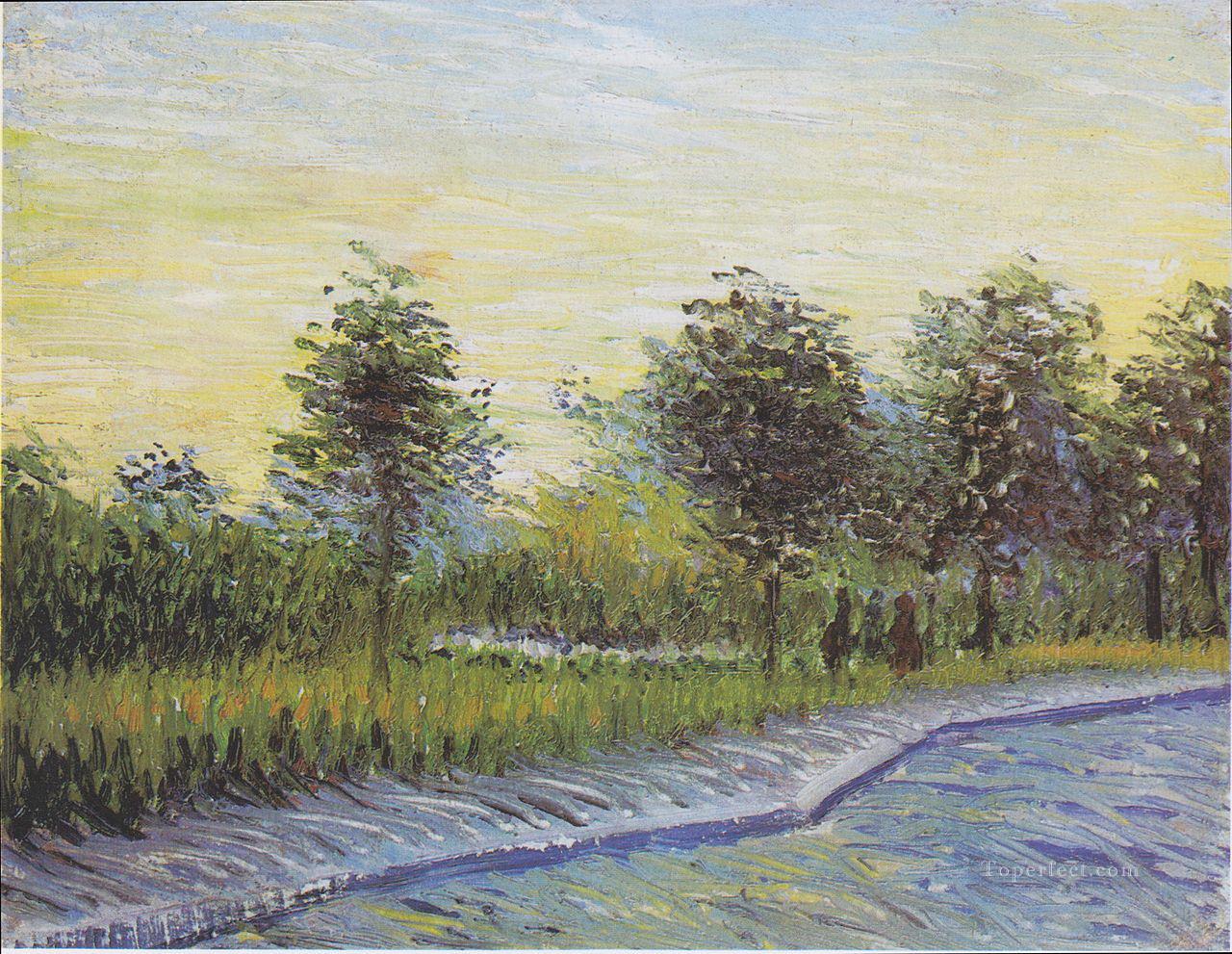 Way in the Voyer d Argenson Park in Asnieres Vincent van Gogh Landscapes river Oil Paintings